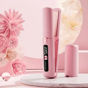 Rechargeable Hair Straightener, Portable Wireless Hair Straightener with Digital Display, Hair Styling Tool for Home & Travel