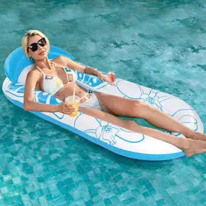 Inflatable Pool Lounge Float-Floaties Rafts for Adults Floating Lounger Sun Tanning Floats Cool Water Floaty Swimming Lake Beach Party Toys with Cup Holders