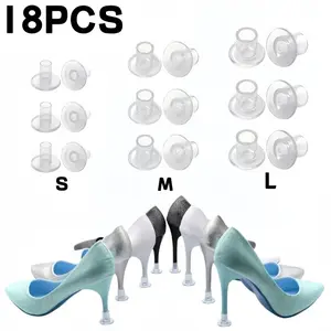 18pcs Transparent High Heel Protectors for Weddings, Anti-Slip & Noise-Reducing Heel Covers, Ideal for Stiletto Shoes, Grass, Outdoor Walkways, Smooth Floors