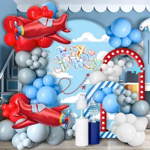 Airplane Themed Balloon Arch Kit, 124pcs/set Mixed Color Balloon Set, Balloon Garland Arch Kit for Birthday Party Decoration, Party Supplies