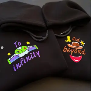 Toy Story Couple Embroidered Sweatshirt To Infinity and Beyond Matching Embroidered Shirt for Couples