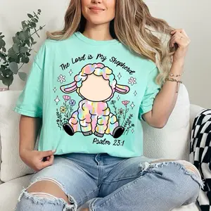 The Lord is my shepherd T-shirt Comfort Colors Summer Everyday Style Shirtsleeve love casual comfortable super soft relaxed fit unisex Sizing womenswear Streetwear  vintage Crewneck Printed Loose Grahic