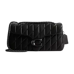 COACH Tabby 33 Quilted Nappa Leather Shoulder Bag with Turn-Lock Closure for Women in Black