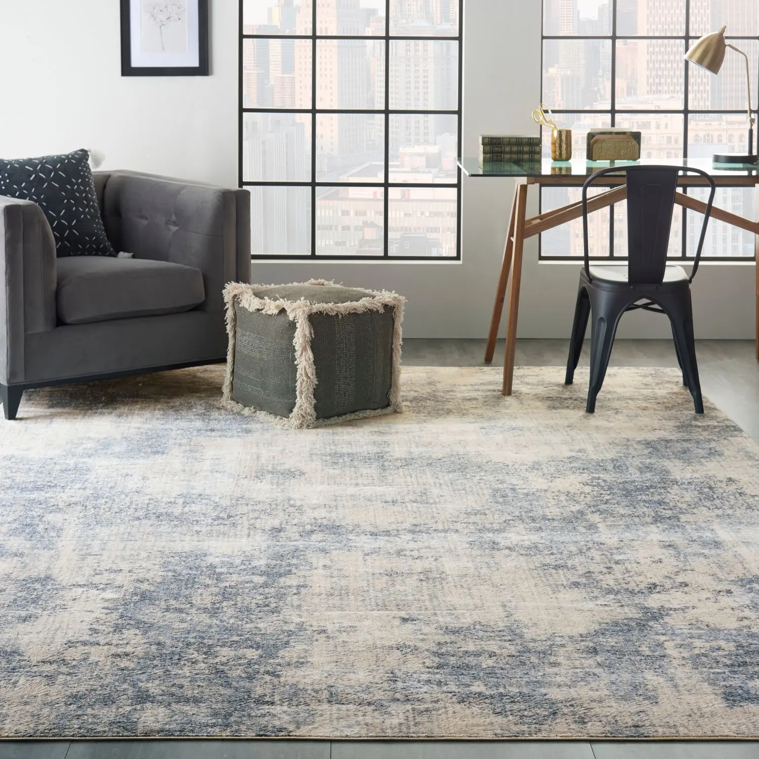 Nourison Sleek Textures Home Decor Rug - Indoor Use Contemporary Carpet, Luminous Tones, Soft Pile, Silky Sheen, Smooth Texture, Versatile Household Textile Element
