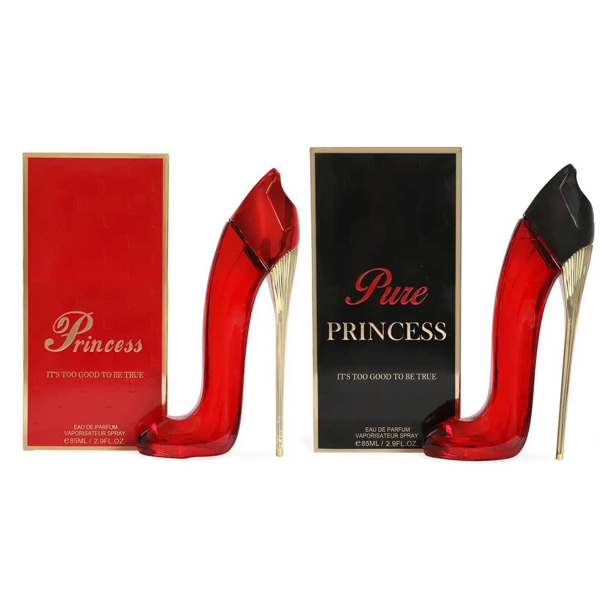 Bundle of Princess High Heels Red and Princess Red & Black Eau de Parfum Spray Perfume for Women 85ml/2.9fl.oz. - Women's Fragrance