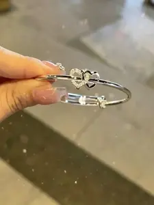 Sweet Heart Twin Love Push-Pull Bracelet, Adjustable Band, Unique Versatile Jewelry, Perfect Gift, All-Season Elegant Accessory
