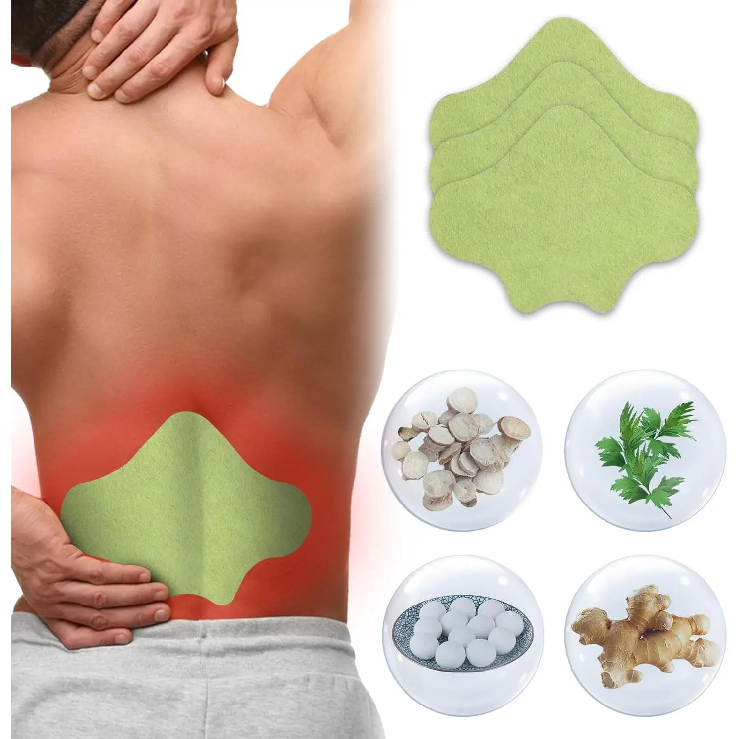 48 Pack Self-Heating Heat Packs, Natural Herbal Hot Compress Patches for Long Lasting Muscle Relief on Back, Knee & Shoulder for Adults