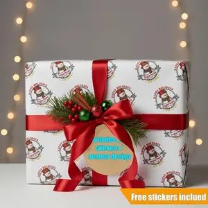 Custom Christmas Wrapping Paper  Personalized Holiday Gift Wrap with Logo, Name & Text for Family, Friends, Corporate / Events