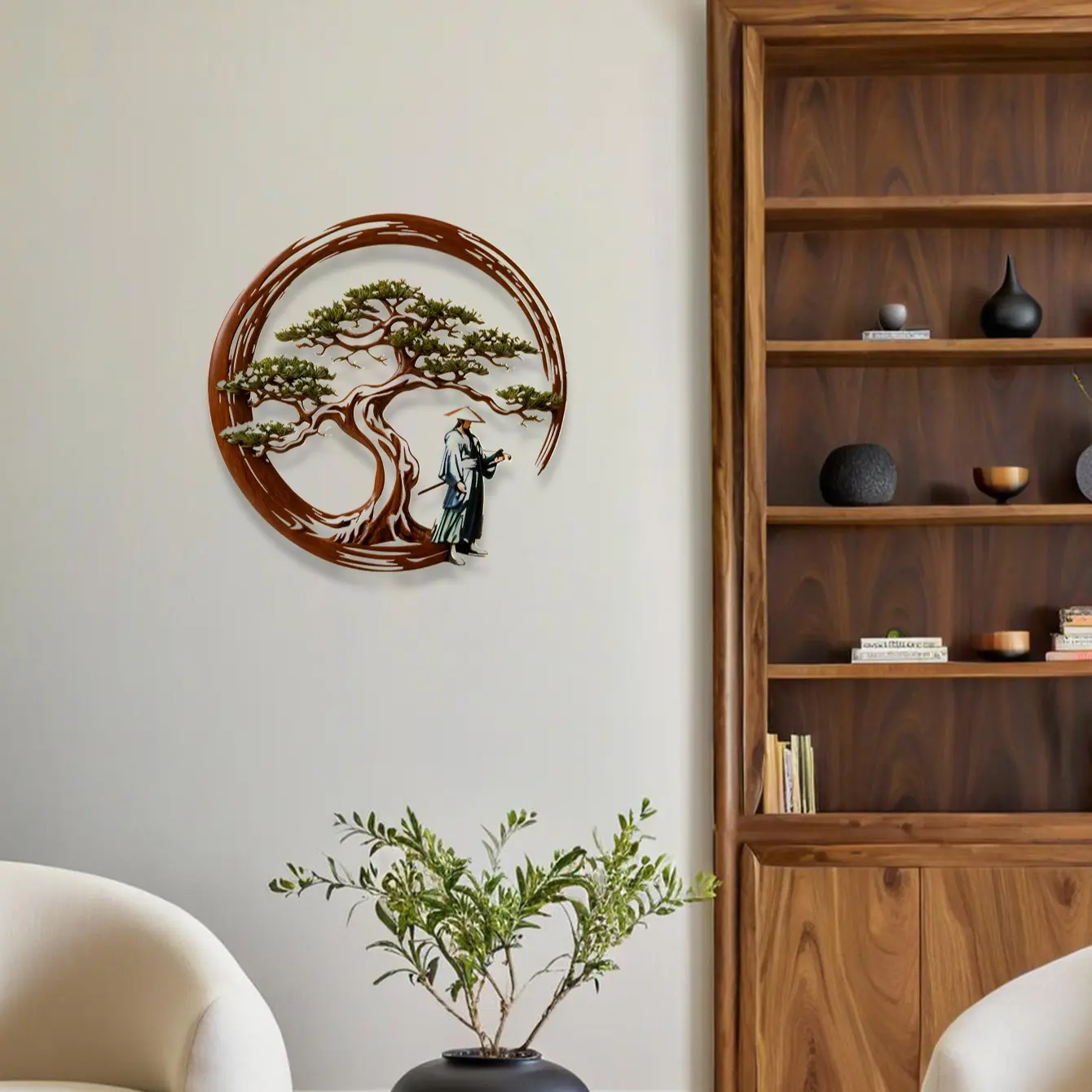 Japanese Bonsai Tree Torii Gate Wall Sculpture, Iron Art Home Restaurant Decoration, Perfect Christmas Ornament, Unique Gift Idea, Home Decor Products