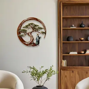 Japanese Bonsai Tree Torii Gate Wall Sculpture, Iron Art Home Restaurant Decoration, Perfect Christmas Ornament, Unique Gift Idea