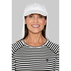 Hayden Chlorine Resistant Pool Cap with Neck Drape | White