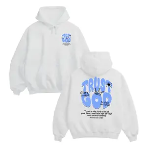 Trust God Hoodie For Men For Women, Christian Graphic Hoodie, Breathable Fabric Fit, Oversized Unisex Pullover, Religious Comfort Wear
