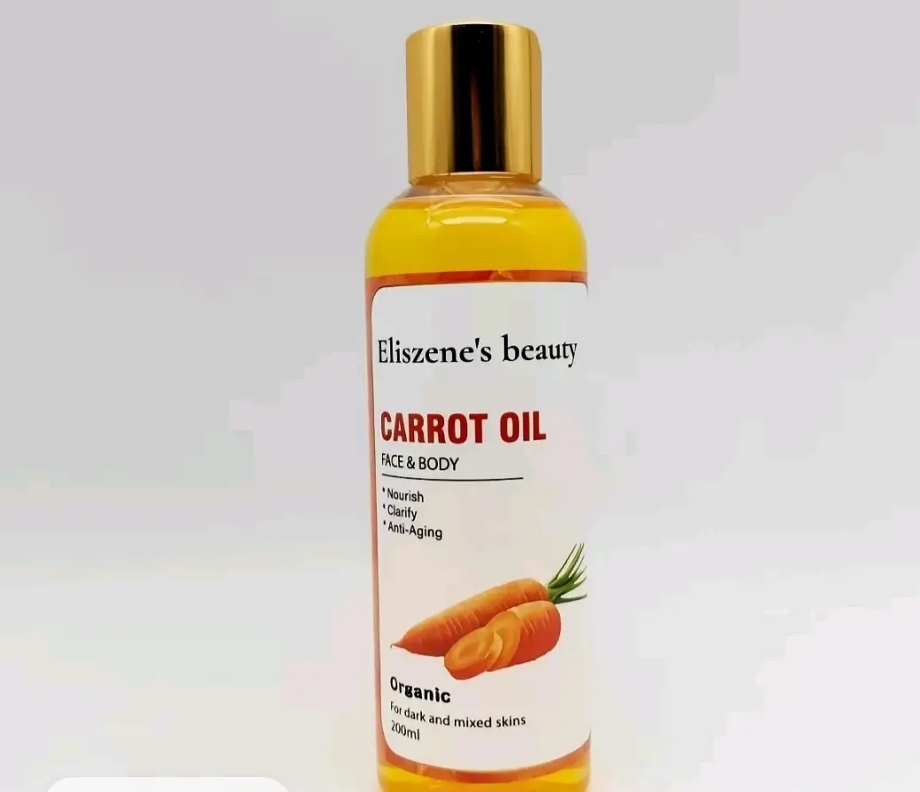 Elizene's Beauty Organic Carrot Oil - Nourishing & Clarifying Face & Body Oil 200ml for Dark & Mixed Skin Types