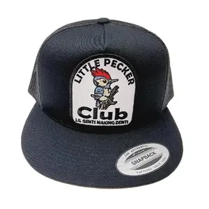 Little Pecker Club Mesh Snapback Embroidered Hat Black