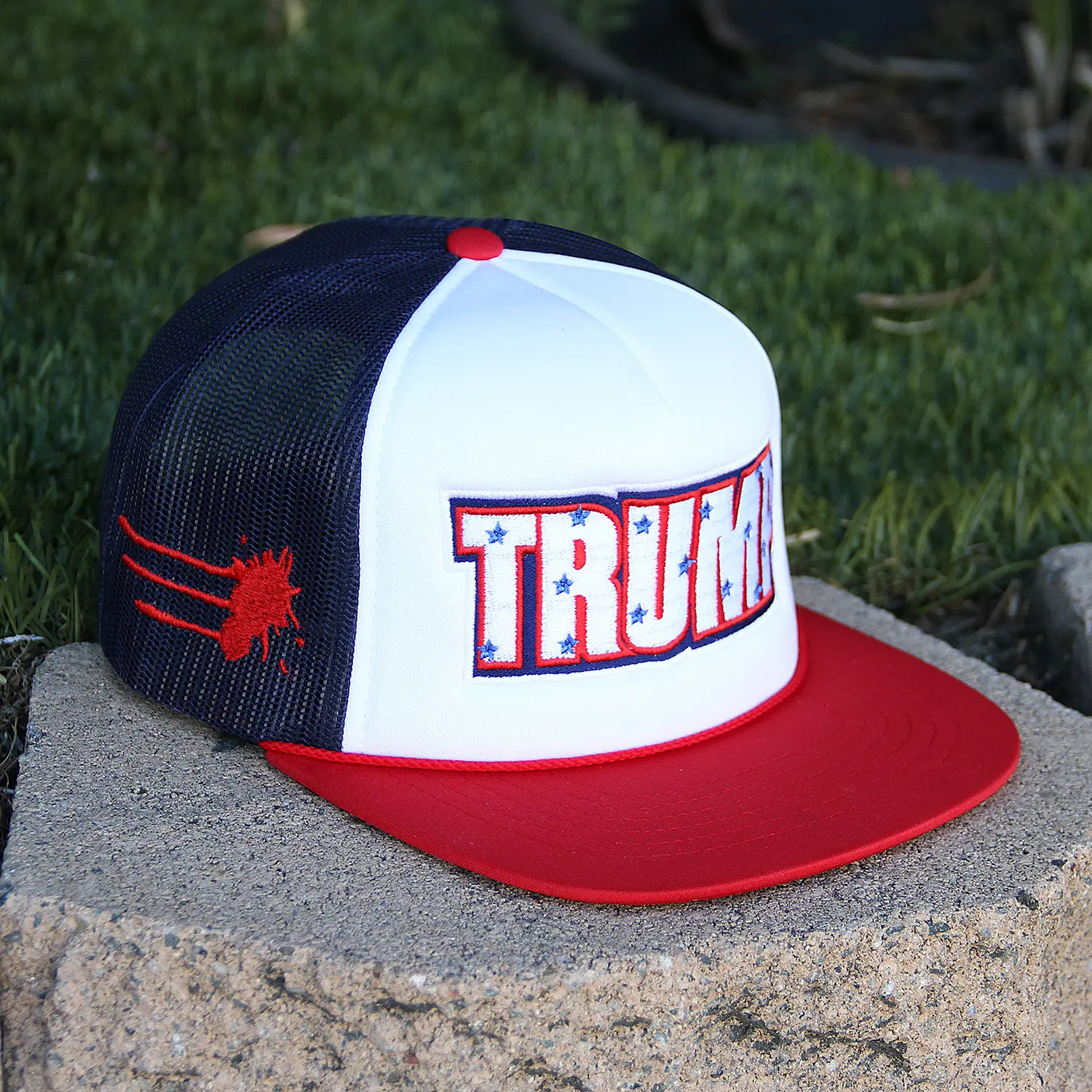 President Trump Design Hat. Rally Cap, Donald Trumps Best Fight Hat. 5 Panel white Flat Bill