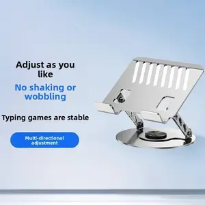 Adjustable Two-Axis Laptop Cooling Stand with 360° Swivel Base,Heavy-Duty Carbon Steel Ergonomic Laptop Riser for Desk,Foldable All-Metal Computer Stand for MacBook Pro Air,Dell,HP,10-17.3" Notebooks,Heat Dissipation Desktop Holder,Space-Saving Mount