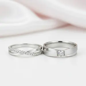 VVS1 Diamond Option Wedding Couple Ring