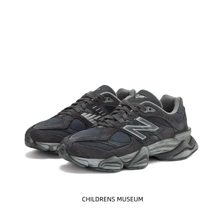 Daily Wear Dark Charcoal Vintage Dad Trainers Distressed Suede Mesh Stitching Irregular Sculpted Midsole Thick Wearproof Outsole for Travel Shopping Outdoor Walks