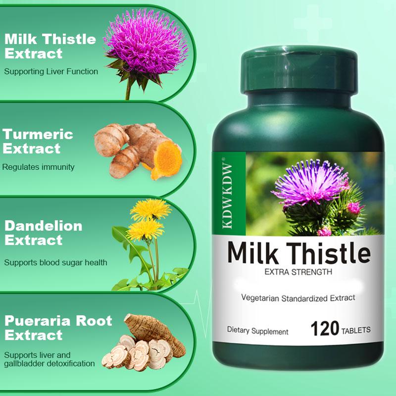 KDWKDW 120-Count Milk Thistle Capsules for Working Professionals Night Shift Workers & Elderly Liver Health Dietary Supplement