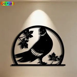1pc Dove & Maple Leaf Metal Wall Art, Graceful Dove Statue Mural, Ideal Gift for New Year, Easter, Nature Decor Enthusiasts, Weather-Resistant Metal Wall Decor Wall Sculptures, Perfect for Garden Fence & Living Room Wall, Unique Outdoor & Indoor Decor