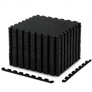 Puzzle Exercise Mat 0.4 in, EVA Interlocking Foam Floor Tiles for Home Gym, Mat for Home Workout Equipment, Floor Padding for Kids, 20in x 20in, 65sq ft-24pcs