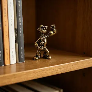 2 Piece Vintage Brass Popeye Figurines, Perfect for Home Decor, Office Desk Tea Pets, Craft Miniatures, Retro Style Ornament