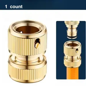 Copper water pipe fitting, 4-point thread standard, connects to water, compatible with fully automatic washing machine faucets, car wash gun connectors. Suitable for car wash machines, water gun adapters, connectors, garden irrigation accessories，1  count
