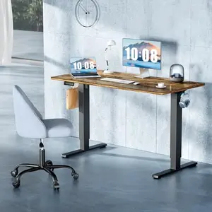 48x24 Inch Electric Standing Desk with Memory Presets for Home Office, Height Adjustable Sit Stand Computer Workstation with Cable Management and Hooks for Dual Monitor Setup Daily Work Study and Organized Workspace