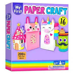 Paper Craft Kit for Toddlers Age 3-8 Years Old, 16Pcs Cute DIY Arts and Crafts Supplies Box, Preschool Organized Creative Activities Toys for Boys Girls