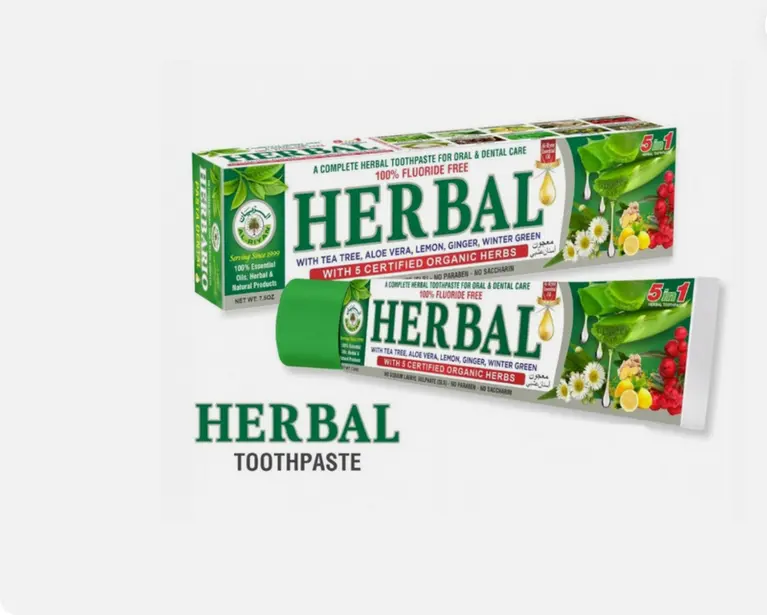 HERBAL Toothpaste By Al-Riyan 5 in 1, Fluoride Free & Vegetable Base
