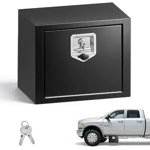 【Summervibes】VEVOR Underbody Tool Box, 18x12x14 Inch Heavy-Duty Steel Truck Accessories with Lock & Keys, Waterproof T-Handle Storage Organizer for Van, SUV, Black