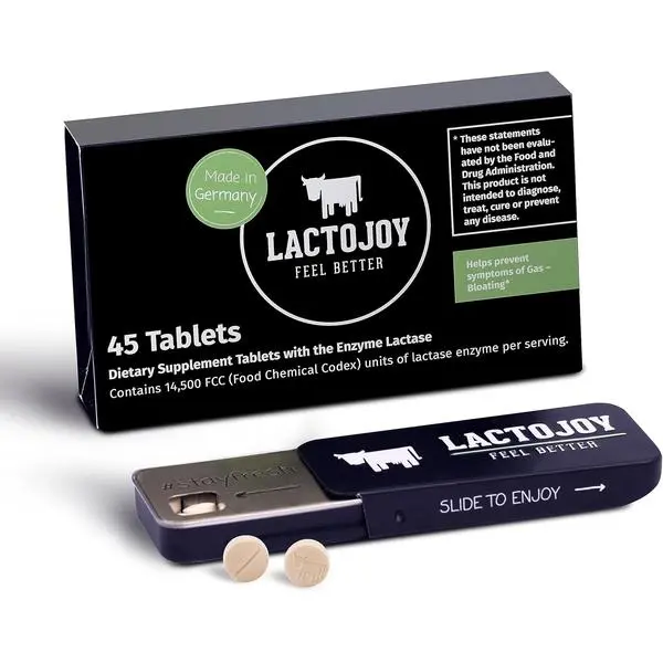 Lactase Pills 14,500 IU Powerful Lactase Enzyme Supplement for Lactose Intolerance Improved Digestion Ultra Pure Lactase No Silicon Dioxide No Artificial Flavors No Sucralose Dairy Digestive Support 45 Pieces