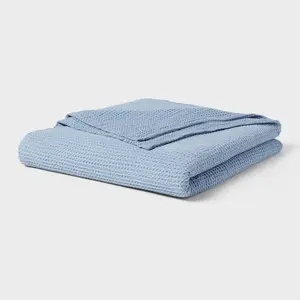 King TENCEL Lyocell Waffle Bed Blanket Light Blue - Threshold King TENCEL Lyocell Waffle Bed Blanket Light Blue - Threshold