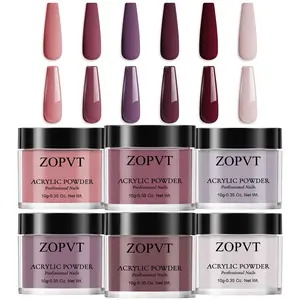 Acrylic Powder Set, 6 Colors Nude Skin Tone, 3D Acrylic Nail Art Kit, French Manicure Extension Carving, Acrylic Nails Extension, No UV Lamp Needed