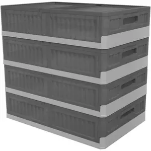 New 4 Pack REBECAT Large Capacity Under Bed Storage Containers - Flip Top Waterproof Stackable Multipurpose Bins with Wheels for Closet Under Sofa and Bedding Storage - Grey Contemporary Design Boxes Organiser