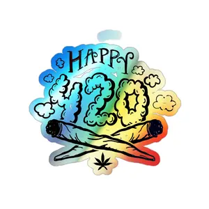 Holographic Stickers, Weed Joint Sticker, 420 Holographic Sticker, Holographic Decal, Stoner Gift, Marijuana Sticker
