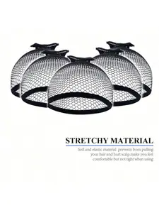 5pcs Nylon Hair Nets, New Elastic Hair Nets, Fashionable Mesh Woven Wig Caps, Women Wigs, Wig Accessories, All Seasons Use