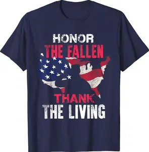 Honor The Fallen Veteran Military Support T-shirt for Women & Men Patriotic USA Flag Graphic Shirt Memorial Tribute Trendy Gift for Veterans Short Sleeve Tees