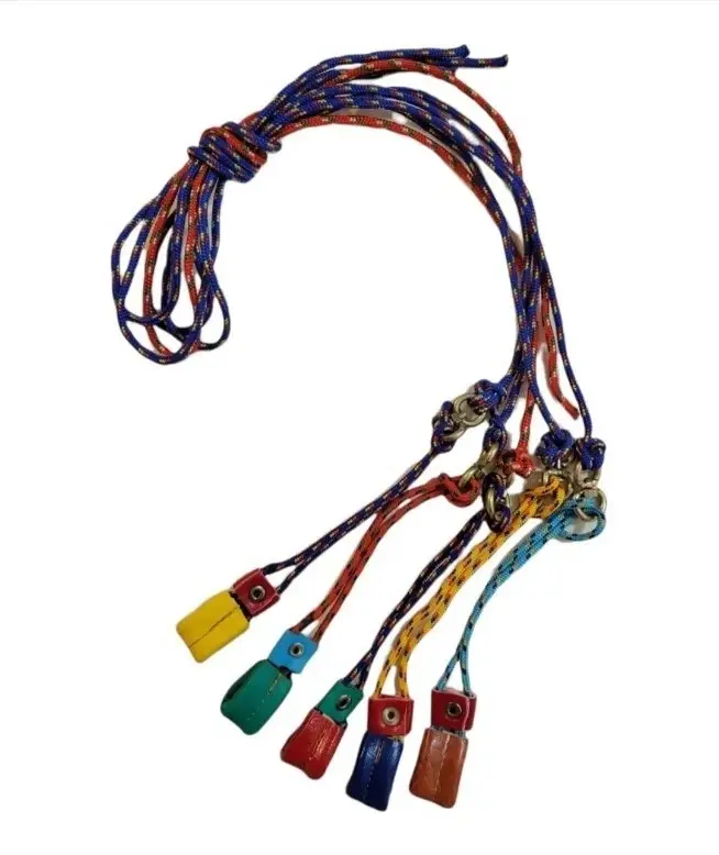 Amarrodores Tejidas Tie Cords For Rooster 5 Pcs Gallo Fino Colorful Rope Ties with Vibrant Ends for Animals