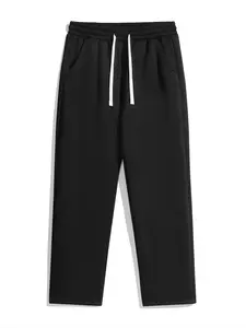 Men's Regular Fit Solid Drawstring Waist Sweatpants, Casual Pocket Design Pants for Fall & Winter, Men's Trousers for Daily Wear, Sports Pants Sportswear