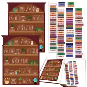 Bible Reading Tracker Stickers & Study Supplies Guide Kit, Study Guides, Sticker Pack, Bible Tabs for Women - Gifts for Beginning Readers Journey, 2 Sets (4 Sheets Total), 7.6"X7"