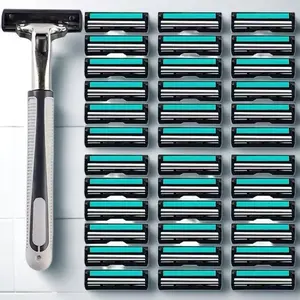 Classic Dual Layer Durable Men's Safety Razor, 1-2 Blade Holders, 24-90 Blades, Stainless Steel Daily Manual Shaver with Shaving Precision, Replaceable Blades