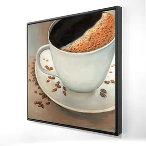 212 MAIN Black Coffee Print Framed Wall Art, 24x24 in, Modern Minimalist Home Decor, Ideal Gift for Home Spaces, Decoration