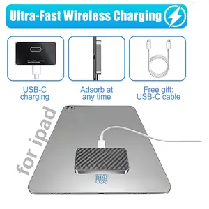 Magnetic Wireless Charger for iPad Pro 13 (2024/2025 M4) ONLY, 18W Fast Charging Smart Connector Charger, Aluminum Alloy Wireless Charging Pad with USB-C Cord Cable