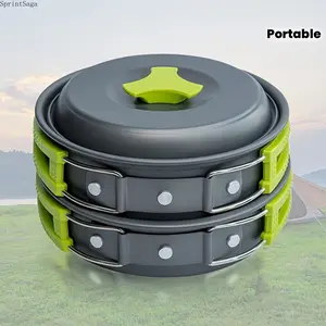 Camping Cooking Kit with Pot, Portable Cutlery Set and Storage Bag, Lightweight Outdoor Cookware and Backpacking Gear for Hiking, Camping, Picnic, RV Travel, Survival Kits, and Adventure Essentials