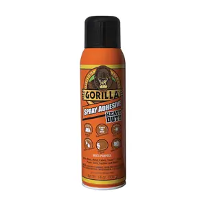 Gorilla Heavy Duty Spray Adhesive, Clear Glue, 14 Ounce (Pack of 1) - All Purpose with Comfort Nozzle for Indoor or Outdoor