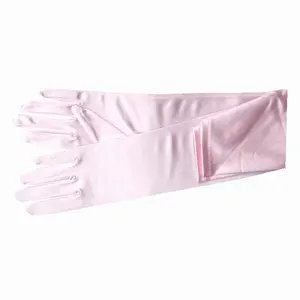 18" Pink Adult Satin Wedding / Prom Gloves - 1 Pair (12BL) g201b1255 - Costume Gloves, Prom Gloves, Opera Gloves