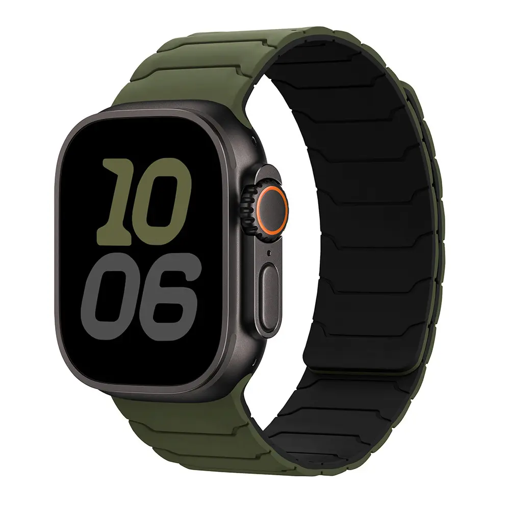 Magnetic Silicone Sport Apple Watch Bands, Waterproof Adjustable Wearable Accessories with Strong Magnetic Closure, Comfortable Lightweight for Workout & Running, Compatible with Apple Watch Ultra 2/Ultra/11/10/9/8/7/SE for Men & Women