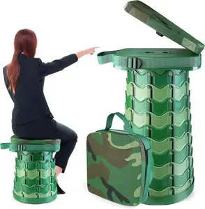 Foldable Camping Stool with Cushion, Portable Folding Stool with Nylon Bag, Collapsible Stool for Adults Portable, Max Load 550 LB