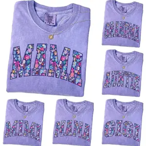 Comfort Colors Custom Personalized Mama Shirt, Floral Mom Spring T-Shirt, Custom Flower Grandma Tee, Floral Nana Auntie Mimi Gigi Grammy Shirt